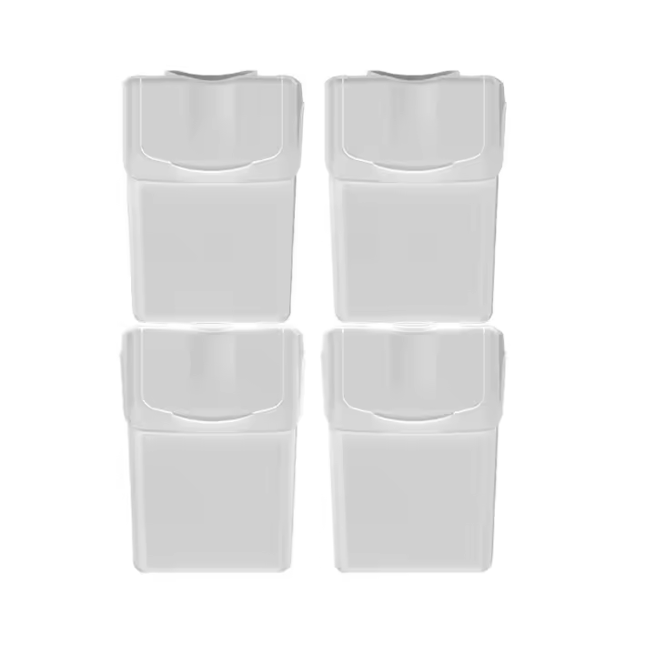 Set de 4 cubos de basura KEDEN SORTIBOX para reciclado, blanco roto, volumen 4x20L - 1