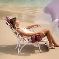 Flamingueo Silla Playa Agujero Acolchado Cabeza y Brazos Reclinable 5 Posiciones Reposapiés y Reposabrazos Confort Asas Mochila Fácil Transporte 83,2 x 66,7 x 97 cm - details 3