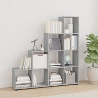 vidaXL Estantería forma de escalera madera contrachapada en color Roble ahumado/Marrón roble/Blanco brillante y más | almacenamiento funcional diseño moderno para baño dormitorio sala - details 3