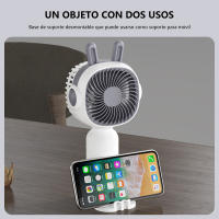 Pequeño Ventilador Mano con Orejas de Conejo Cute - Portátil y Cute / Aplicable a Múltiples Escenarios - details 3