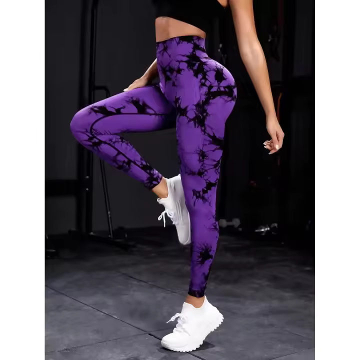Pantalones de Yoga Tie Dye para Mujer, Mallas Deportivas sin costura, High Belt, Push Up, Fitness, entrenamiento, ropa de Gimnasio, novedad - 1