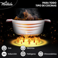 LA MOUSTACHE Cacerola de Aluminio Fundido con Revestimiento de Titanio Tapa de Cristal y Asas de Silicona (Kleiman) - details 1