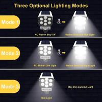 Luces Solares Con Sensor De Movimiento 77 LED Impermeables Para Exterior Luz De Inundación Falso Cámara De Seguridad Sin Cable Para Porche Jardín Patio - details 2