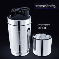 Nueva Botella Deportiva De Acero Inoxidable Con Mezclador De Vaciado Doble Capa Desmontable Para Proteína De Leche Y Agua Para Exteriores - details 11