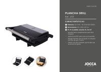Grill multifunción Jocca con placas antiadherentes de apertura de 180 grados, sistema de bisagras flotantes para ajustarse a casi cualquier tamaño de pan o carne, asa de toque frío, fácil de limpiar y 800-1000W de potencia - details 2