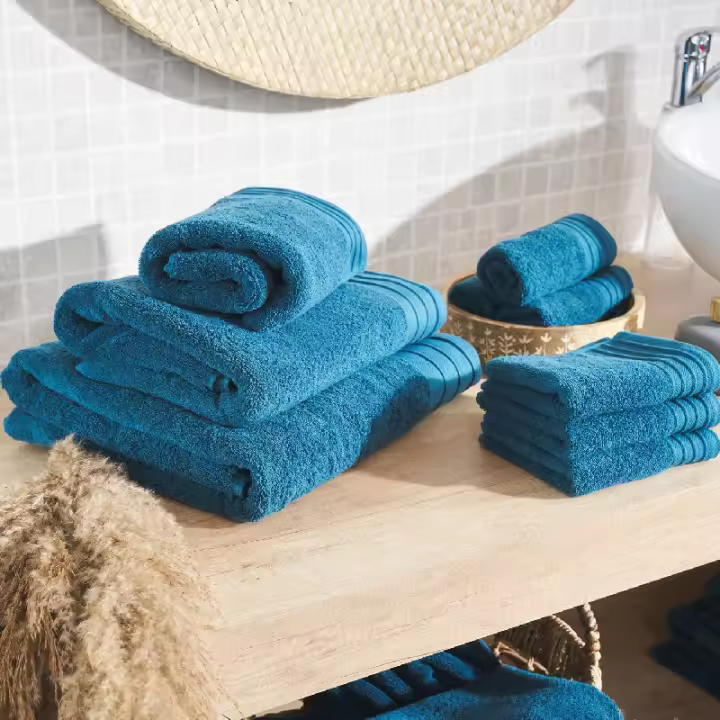 La Mallorquina - Toalla de baño 100% algodón cardado - Basic LMQ Océano - 1