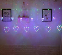 Guirnalda De Luces LED En Forma De Corazón Para Cortina 3.5M 220V/110V Decoración Para Fiesta De San Valentín Dormitorio Navidad Boda - details 7