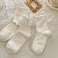 5 Pares De Calcetines Lolita Con Lazo Y Encaje Estilo Japonesa College Princesa Dulce JK Streetwear Calcetines De Algodón Delgados Para Mujer Talla Media - details 5