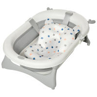HOMCOM Bañera Plegable para Bebé Recién Nacido hasta 3 Años 81,5x50,5x23,5 cm con Tapón Termosensible Cojín y Almohadillas Antideslizantes - details 0