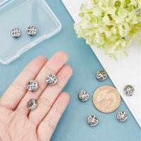 10pcs Cuentas Redondas Planas Con Árbol De La Vida De Acero Inoxidable 304 Para Fabricación De Joyas Agujero: 2mm - details 1