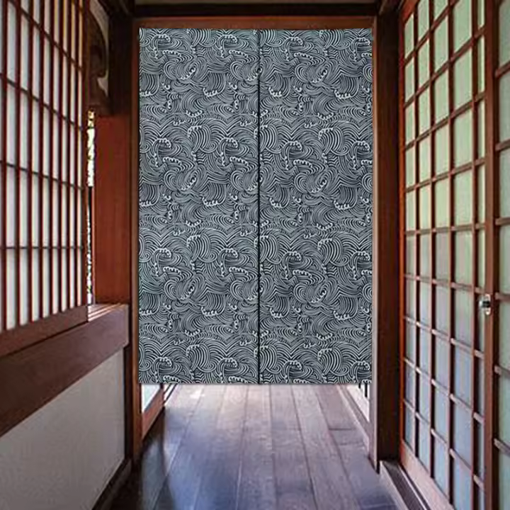 Cortina Japonesa De Algodón Lino Para Cocina Y Sala De Estar Cortina De Viento Cortina Corta Partición De Puerta Estilo Japonés Y Coreano - 1