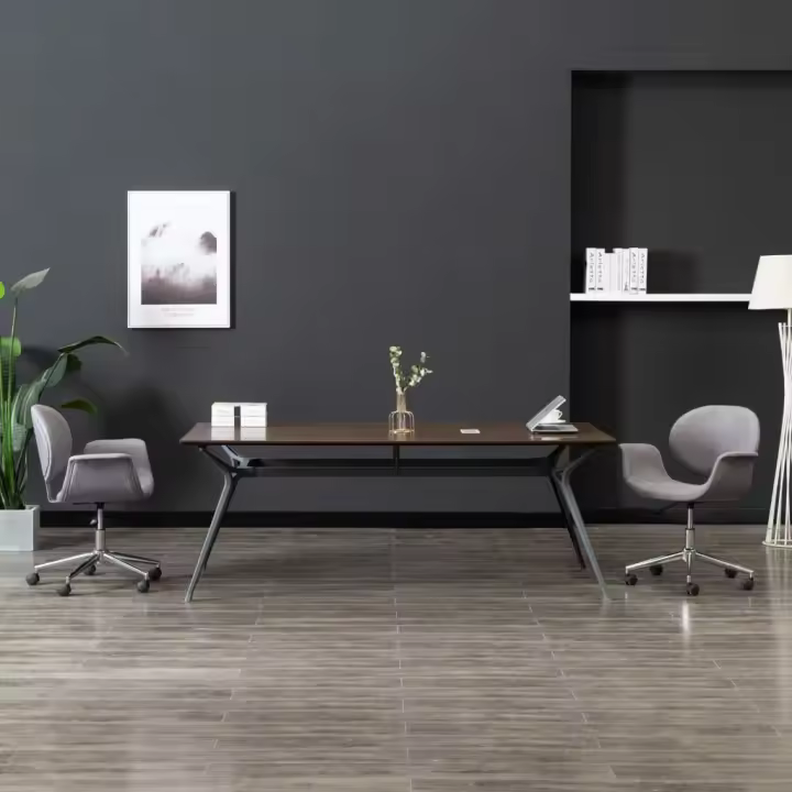 Silla de Oficina giratoria de Tela Gris - 1