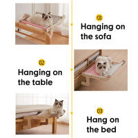 Cama Colgante Para Gato De Alta Calidad En Madera Hamaca Para Ventana Fácil De Lavarse Almohadilla De Tela De Algodón Para Gato Joven - details 5