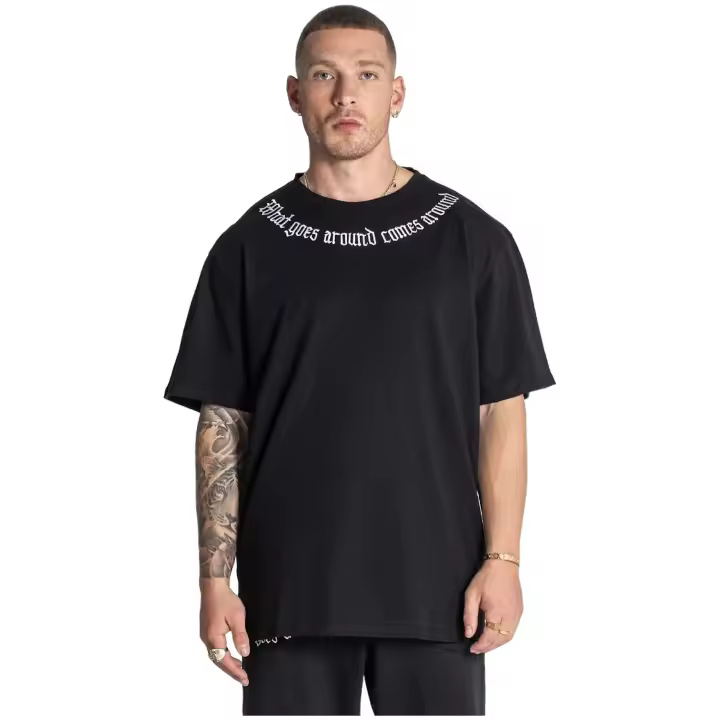 Camiseta de Manga Corta Gianni Kavanagh Karma Oversized para hombre en color negro - 1
