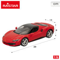 RASTAR - Coche teledirigido, Ferrari 296 GTS, Con licencia oficial, Escala 1:16, Con luz, Color rojo, Coches teledirigidos, Vehículo teledirigido, Mando a distancia, Regalos para niños - details 5
