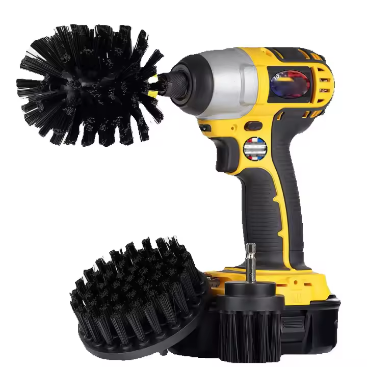 3 Unidades/Set 2/3.5/4 ''Electric Scrubber Cepillo Kit de Plástico Redondo Cepillo de Limpieza PARA LA Alfombra de Neumáticas de Coche de Cristal Cepillos de Nylon - 1