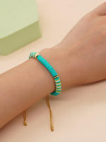 Pulsera Bohemia Colorida De Verano Heishi Para Playa Joyería De Moda Amuleto De Amistad Para Ella Hecho De Arcilla Sin Metal - details 3