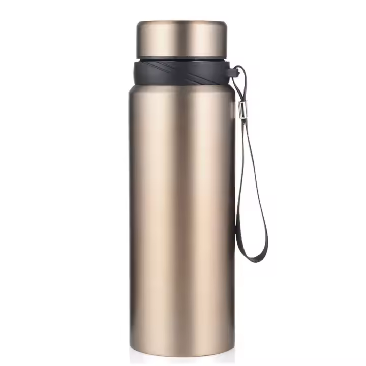 Botella Termo De Acero Inoxidable 1L Para Agua Fría Y Caliente Té Café Con Aislamiento Térmico De 12-24 Horas Portátil Para Hombres - 1