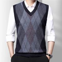 Chaleco Sin Mangas Para Hombre Estilo Casual Grueso Para Otoño E Invierno Suéter Caliente Negocios Inteligentes Tejido De Lana - details 6