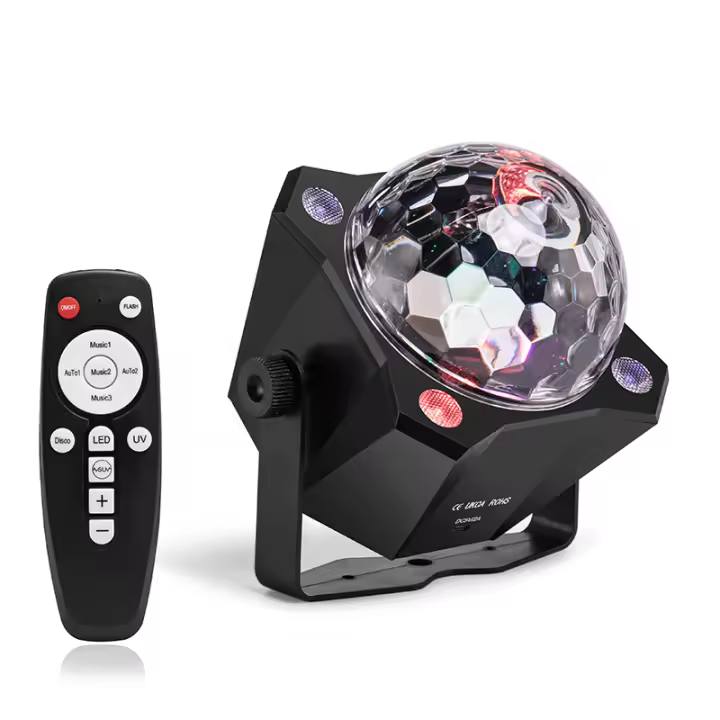 Luz De Disco Para Fiestas Controlada Por Voz Con 6 Colores LED Decoración Para Cumpleaños Navidad Karaoke Iluminación DJ Mini - 1