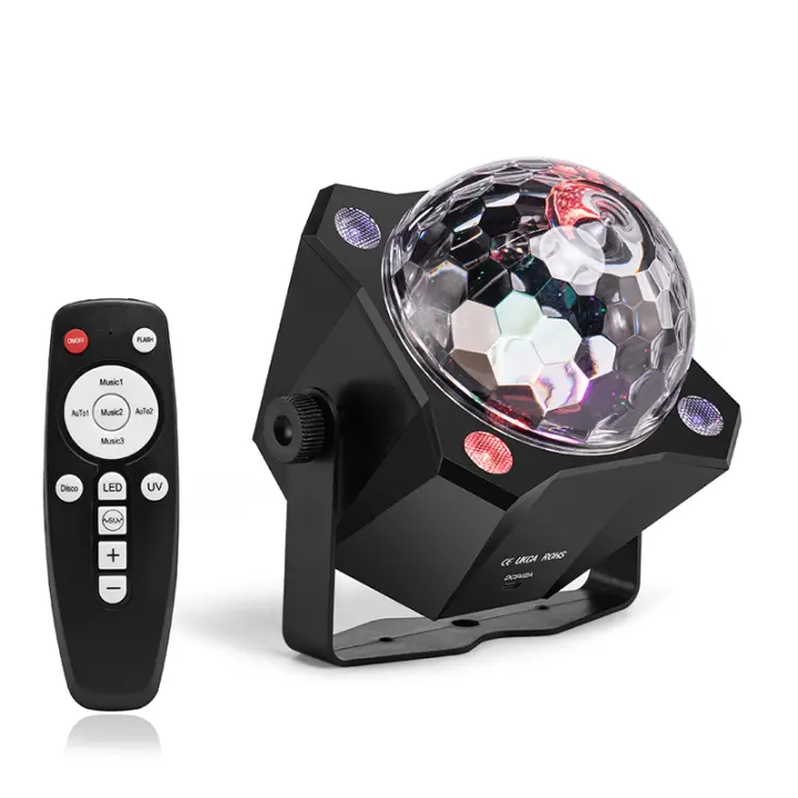 Luz De Disco Para Fiestas Controlada Por Voz Con 6 Colores LED Decoración Para Cumpleaños Navidad Karaoke Iluminación DJ Mini - 1
