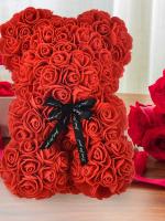 Oso De Rosas Teddy Regalo Para Mamá Novia Cumpleaños Aniversario Valentines Day Mujer Juguete De Muñeco Artificial De Flores Rojas - details 2
