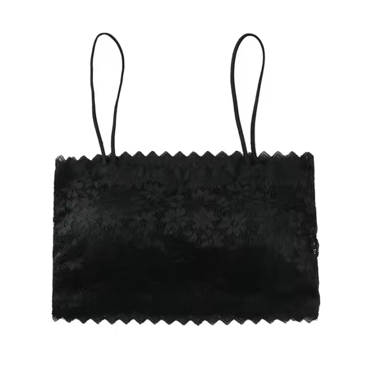 Top De Mujer Tube Sexy Con Encaje Y Girasol Sujetador De Verano Con Almohadillas Padded Espalda Descubierta Tirantes Cortos Bralette - 1