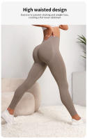 Leggings Deportivos De Cintura Alta Para Mujer Sujetador Elástico Fitness Yoga Gimnasio Sin Costuras Levanta Glúteos - details 2