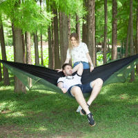 Hammock Doble Al Aire Libre Con Protección Contra Mosquitos Sombrilla Desplazable Silla De Arbol Para Camping Resistente Al Desbarrancamiento - details 5