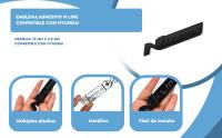 Banner - Emblema N Line Adhesivo metealico compatible con Hyundai Plateado brillo negro