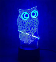 Lámpara De Noche USB Creativa En Forma De Animal Buho 3D Para Dormitorio Juguete De Pájaro Lindo Luz Atmosfera De Mesa Extraña Regalo - details 5