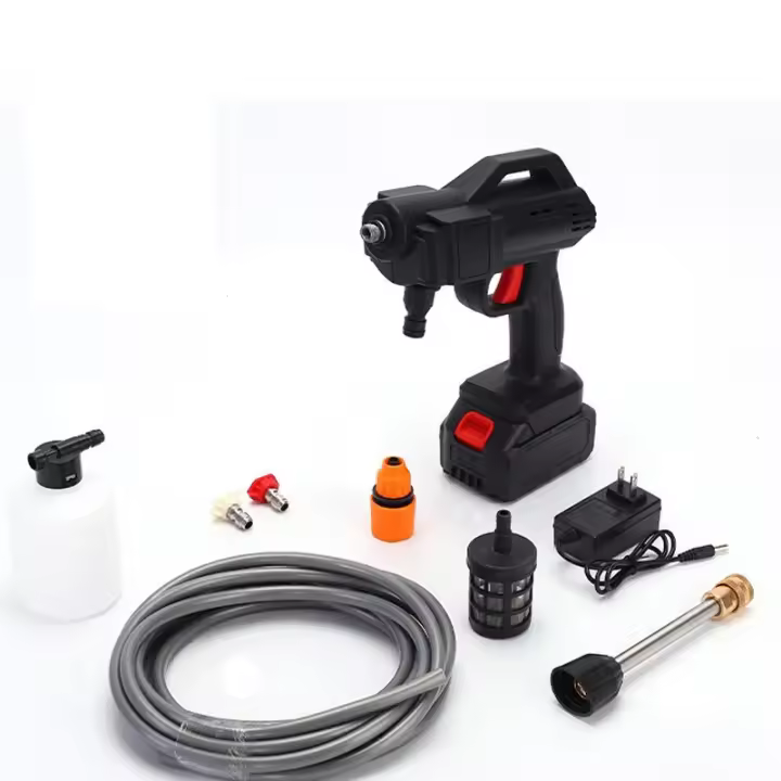 600W Hidrolimpiadora Portátil Sin Cables 30Bar Alta Presión 30BAR/435PSI - Batería Litio Recargable 24V/48V, 5M Manguera, 40 Min Autonomía - Ideal para Coche y Hogar (Pack 1 o 2 Baterías) - 1