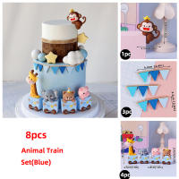 Topper De Pastel De Tren Marrón Con Animales Para Niños Decoración De Cumpleaños Bebé Fiesta De Aniversario Con Giraffa Oso Elefante Mono - details 5