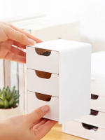 Caja De Almacenamiento De Escritorio Mini Estilo Cajón Para Joyería Y Artículos Misceláneos Tres Capas Partitioned Ecológica - details 5