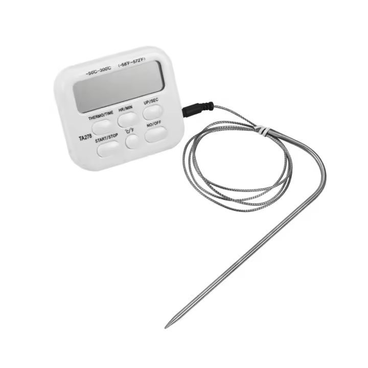 Termómetro Digital De Cocina TA278 Con Timer Y Alarma Termómetro De Acero Inoxidable Para Carne BBQ Hornear Aceite Herramientas De Cocina - 1