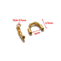 50Pcs Protegedores De Hilo De Acero Inoxidable En Oro Para Joyería DIY Conectores De Anillo U Protección Para Hilo - details 0