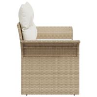 Sofá de jardín de 2 plazas vidaXL con almacenamiento y cojines beige de ratán - details 4