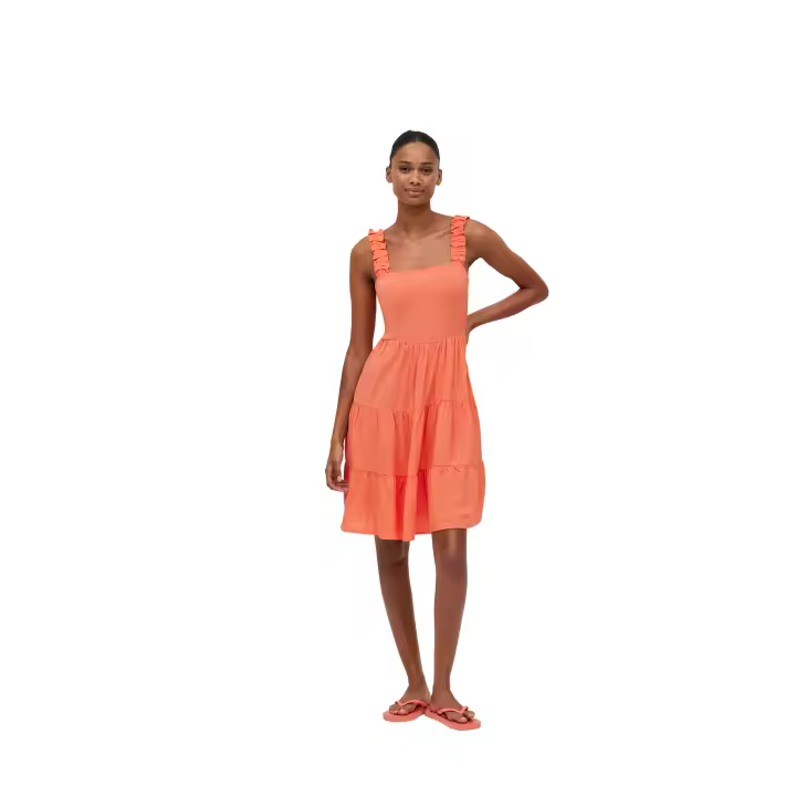Ysabel Mora - Vestido corto volantes tirantes fruncidos coral - 1