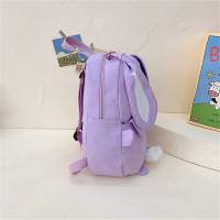 Mochila Personalizada Kawaii Con Orejas De Conejo Y Colgante De Oso Peluche Para Niñas Escolar Con Cierre De Cremallera Material Nylon Y Poliéster - details 20