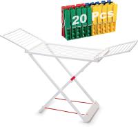 KingnetStore - Tendedero de Ropa con Alas, 20m Espacio Tendido X-Legs, 20 pinzas de ropa incluida, 180 x 108 x 55 / 129 x 54 x 7,3 CM, Tendedero Plegable - Tendedero Extensible - Tendedero Antideslizante - Tendedero para Exterior e Interior - details 0