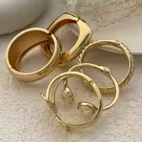Pulsera De Metal Punk Exagerada Para Mujer Y Hombre Ingemark Estilo Heavy Metal Cuff Bracelet Color Oro Vintage Joyería Hip Hop - details 7