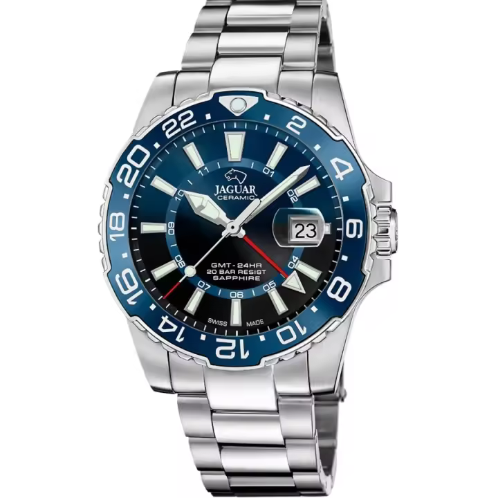 Reloj Jaguar Suizo Hombre Cermic GMT Azul Acero J1011/2 - 1