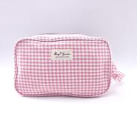 Bagsgarden Neceser de viaje para mujer con vichy de algodón, gran capacidad y portátil - Organizador cosmético lindo y práctico para llevar tus productos esenciales - details 0