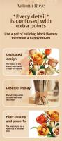 Bloques De Construcción De Rosa 868PCS Vaso De Flores Eternas Decoración De Hogar Regalo Romántico Para Niñas Juguetes DIY Para Niños - details 10