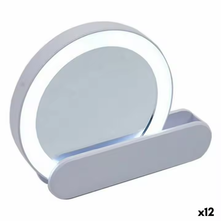 Berilo Espejo Luz LED 9 X 2 X 10 Cm Blanco ABS (12 Unidades) - Cuida Cada Detalle - 1