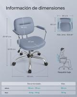 Silla Ergonómica de Escritorio con Reposabrazos Individuales - Silla Giratoria de Oficina con Inclinación y Altura Ajustable, Ideal para Dormitorio u Oficina - details 6