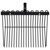 vidaXL Cabezal de horquilla de rastrillo con 18 púas de acero negro - details 4