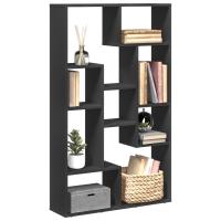vidaXL Estantería de madera de ingeniería negra 72x20x120 cm en color Negro/Roble ahumado/Marrón roble y más | almacenamiento funcional diseño moderno para baño dormitorio sala - details 0