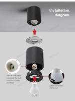 Lámpara De Techo Sobremontada Con Bombilla GU10 Reemplazable 6W LED Ajustable En Ángulo Luz Cálida/Natural/Fría 85-265V Para Cocina Comedor Dormitorio Estudio Baño - details 16