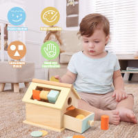 Juguetes De Madera Montessori 5 En 1 Caja De Permanencia De Objetos Bola Moneda Caída Casa Arco Iris Tambor Giratorio Y Ordenador De Formas Para Bebés Y Niños Pequeños - details 3